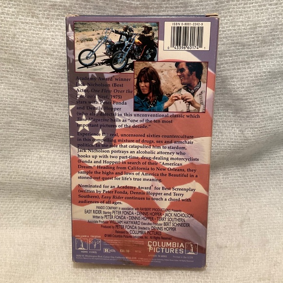 Easy Rider VHS Tape Vintage Peter Fonda Jack Nicholson Biker Classic Movie - Picture 4 of 10
